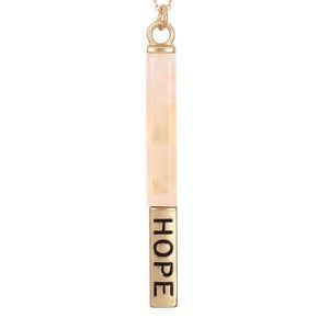 NATURAL STONE HOPE PENDANT BAR NECKLACE
